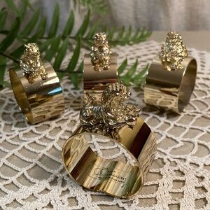 Department 56 Crowned Lion Napkin Rings Set